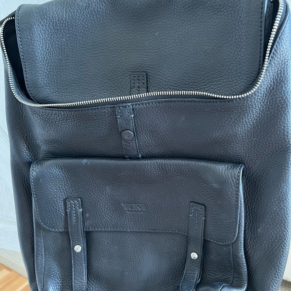 Black leather TUMI backpack